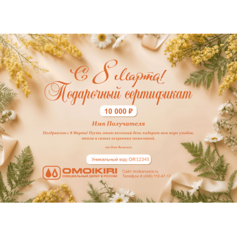 Подарочный сертификат OMOIKIRI на любую сумму к 8 марта Подарочный сертификат OMOIKIRI на любую сумму к 8 марта